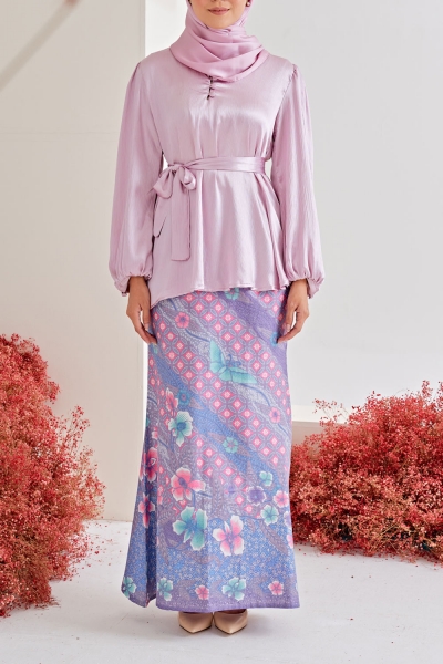 Louisa Kurung Batik in Soft Lilac (SKIRT)
